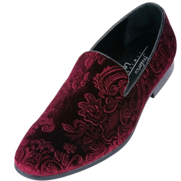 Frederico Leone Ltd. Other - Frederico Leone Limited Men’s Red Velvet Slip On Dress Shoes